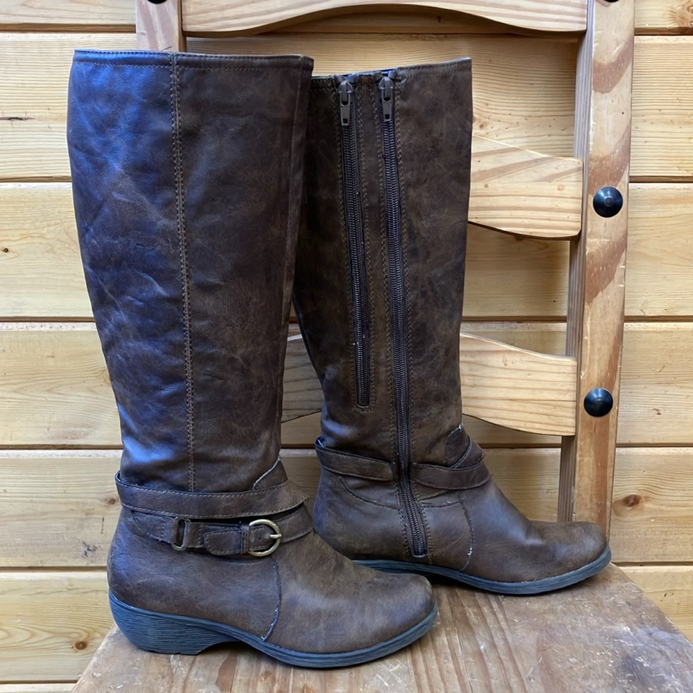 A2 Faux Leather Distressed Boots